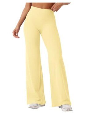 High Waist Wide Leg Leggings No Front Seam Buttery Soft Nylon Yoga Pants